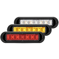 Surface Mount Warning Tri Color 18 LED Red/Amber/White Clear Lens