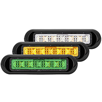 Surface Mount Warning Tri Color 18 LED Amber/Green/White Clear Lens
